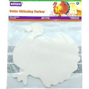 Roylco Color Diffusing Turkey 50 Die Cut Shapes for Thanksgiving Crafts