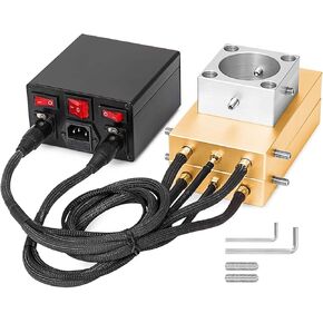 Golden 4" x 7" Aluminum Heat Press Plates Kit - DIY Industrial Hydraulic Heat Extractor with Double-Side Heating and Movable Control Box