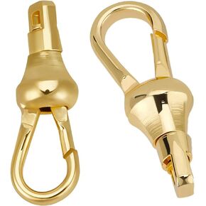 Beebeecraft 1 Box 6Pcs Swivel Clasp Clip 18K Gold Gold Plated Brass Keychain Clasp Findings Key Rings Snap Hooks Lanyard Spring Carabiner for Crafting