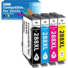 Remanufactured Ink Cartridges Replacement for Epson 288 288XL Ink Cartridges Combo Pack Compatible with Epson XP-440 XP-446 XP-430 XP-330 XP-340 XP-434 Printer Ink (4-Pack)