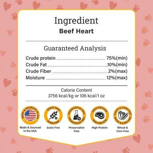 Ruff Town Dog Treats - Human Grade Beef Heart | Dehydrated Single Ingredient | High Protein, Low Fat, Hypoallergenic, Grain Free Training Treats | Ideal for All Breeds & Sizes, Made in USA(4oz) in Saudi Arabia