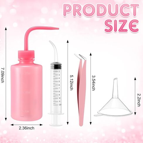 8 PCS Snow Globe Supplies for Glitter ، Snow Globe DIY Kit - بلاستيك ضغط زجاجة بلاستيك ملاقط محقنة من أجل مصنوعة كوب مصنعة الحرف (الوردي) in Saudi Arabia