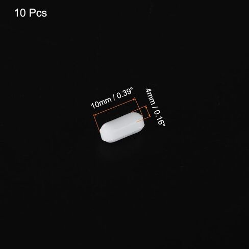 MECCANIXITY محرك مغناطيسي خلاط قضيب تحريك 10 مم (0.39 بوصة) × 6 مم شكل اسطوانة PTFE طلاء مغناطيس أبيض للمختبر 10 قطعة in Saudi Arabia