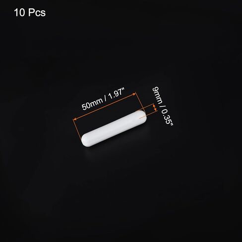 MECCANIXITY Magnetic Stirrer Mixer Stir Bar Rod 10mm(0.39") x6mm Cylinder Shape PTFE Coating Magnet White for Laboratory 10Pcs in Kuwait