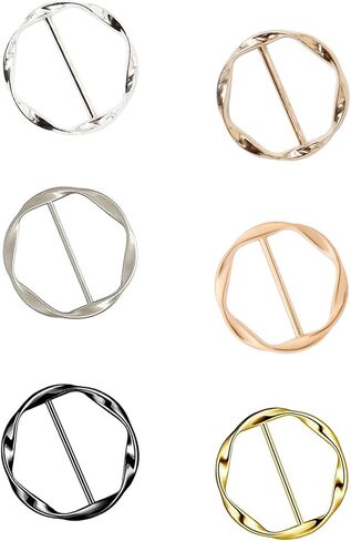 6 أجهزة كمبيوتر وشاح مقاطع رنين للنساء ، وربط القميص مقاطع شحوم حرير القميص مشبك سفن ، أزياء الملابس المعدنية زاوية رنين معقدة in Kuwait