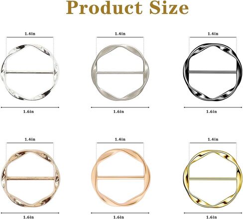 6 أجهزة كمبيوتر وشاح مقاطع رنين للنساء ، وربط القميص مقاطع شحوم حرير القميص مشبك سفن ، أزياء الملابس المعدنية زاوية رنين معقدة in Kuwait