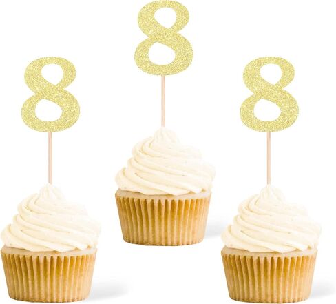 Gexolenu 24 PCS الذهب على الوجهين على الوجهين 1st عيد ميلاد القبعات العليا ، بريق العصر واحد يختار كعكة ديكور ، أول عيد ميلاد سعيد لحفلات الطفل إمدادات حفل الذكرى السنوية in Kuwait