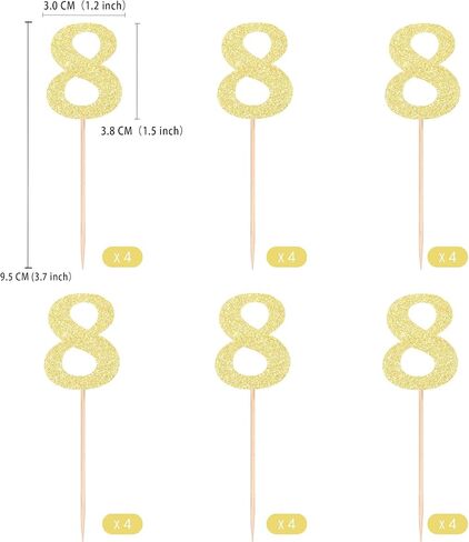 Gexolenu 24 PCS الذهب على الوجهين على الوجهين 1st عيد ميلاد القبعات العليا ، بريق العصر واحد يختار كعكة ديكور ، أول عيد ميلاد سعيد لحفلات الطفل إمدادات حفل الذكرى السنوية in Kuwait