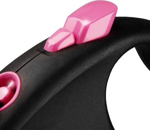 Flexi Black Design Tape Pink Large 5m Retractable Dog Leash/Lead for Dogs up to 50kgs/110lbs in Kuwait