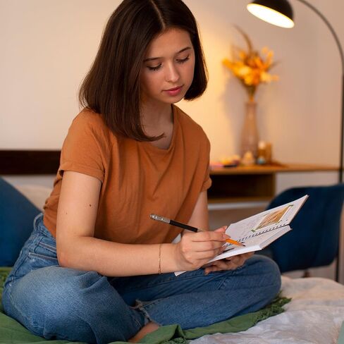 Spiral Notebook for Women, Durable A5 Leather Hardcover Notebooks, 200 Lined Pages, Cute Notebooks for Perfect Supplies at School, 8.3 x 6.2 in in Saudi Arabia