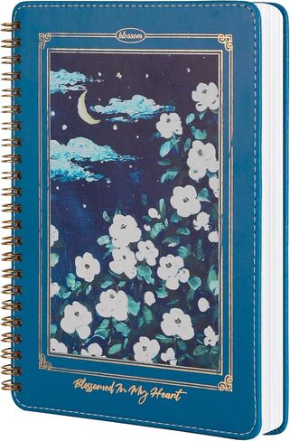 Spiral Notebook for Women, Durable A5 Leather Hardcover Notebooks, 200 Lined Pages, Cute Notebooks for Perfect Supplies at School, 8.3 x 6.2 in in Saudi Arabia