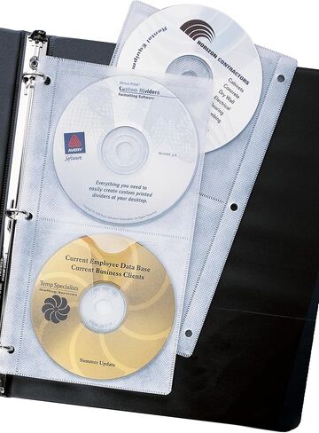 Avery Clear DVD Storage Sleeves for 3 Ring Binder, Two-Sided, Pack of 5 Holds 20 CD/DVDs Total (75263) in Saudi Arabia