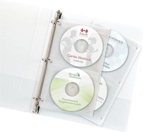 Avery Clear DVD Storage Sleeves for 3 Ring Binder, Two-Sided, Pack of 5 Holds 20 CD/DVDs Total (75263) in Saudi Arabia