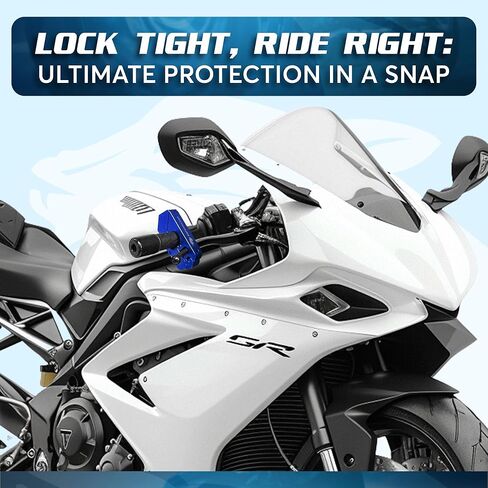 Upgraded Motorcycle Lock - A Grip/Throttle/Brake/Handlebar Lock to Secure a Bike, Scooter, Moped or ATV in Under 5 Seconds! (Black). Bonus - Custom Holster for Easy Storage & Carriage in Kuwait