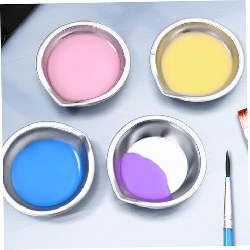 Artibetter 1SET الصباغ الصباغ المصنوع من الفولاذ المقاوم للصدأ خلط صينية الطلاء الفنية خفيفة الوزن للبالغين والمهنيين للمدرسة واستخدام 24pcs in Kuwait