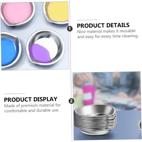 Artibetter 1SET الصباغ الصباغ المصنوع من الفولاذ المقاوم للصدأ خلط صينية الطلاء الفنية خفيفة الوزن للبالغين والمهنيين للمدرسة واستخدام 24pcs in Kuwait