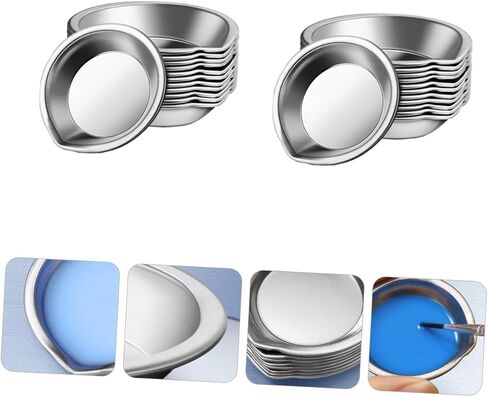 Artibetter 1SET الصباغ الصباغ المصنوع من الفولاذ المقاوم للصدأ خلط صينية الطلاء الفنية خفيفة الوزن للبالغين والمهنيين للمدرسة واستخدام 24pcs in Kuwait