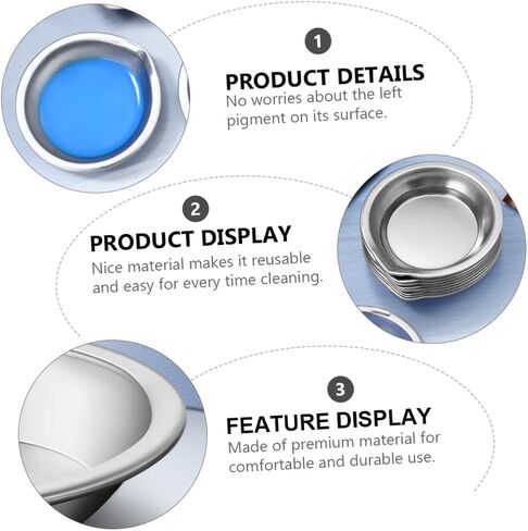 Artibetter 1SET الصباغ الصباغ المصنوع من الفولاذ المقاوم للصدأ خلط صينية الطلاء الفنية خفيفة الوزن للبالغين والمهنيين للمدرسة واستخدام 24pcs in Kuwait