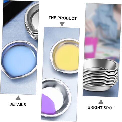 Artibetter 1SET الصباغ الصباغ المصنوع من الفولاذ المقاوم للصدأ خلط صينية الطلاء الفنية خفيفة الوزن للبالغين والمهنيين للمدرسة واستخدام 24pcs in Kuwait