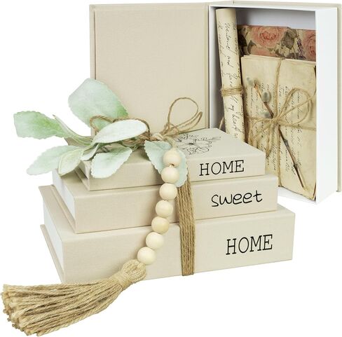 Decorative Storage Book Shaped Boxes Set for Farmhouse Modern Rustic Home Decor,Magnetic Gift Boxes,Hardcover Coffee Table Faux Books,Photo Storage Boxes in Saudi Arabia