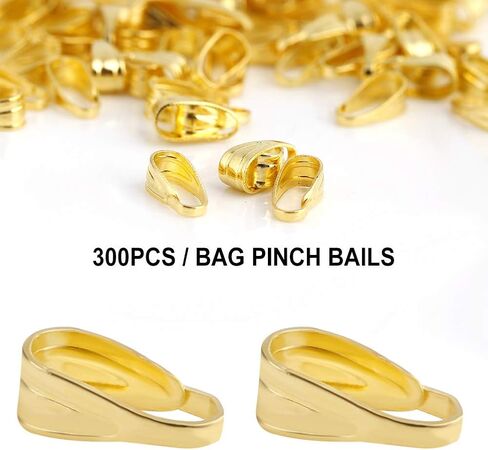 300pcs بكفافات قرصة لصنع المجوهرات ، قرصة المعادن مشابك الكفالة قلادة الموصل snap نتائج المجوهر in Kuwait