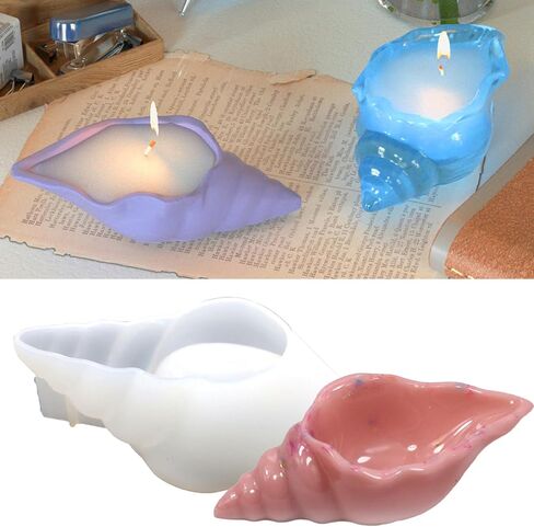 1 PCS Conch epoxy Resin Mould ، جرة تخزين القضبان الحرفية ، قوالب السيليكون الحاويات لالتقاط الراتنجات الأشعة فوق البنفسجية ، جرة الشموع ، تخزين المجوهرات ، زخرفة سطح المكتب ، هدية العطلة in Saudi Arabia