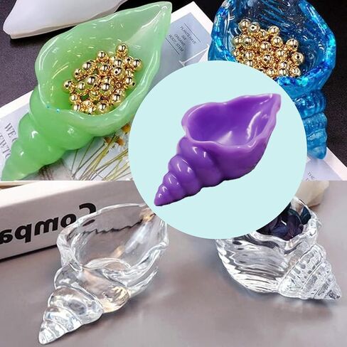 1 PCS Conch epoxy Resin Mould ، جرة تخزين القضبان الحرفية ، قوالب السيليكون الحاويات لالتقاط الراتنجات الأشعة فوق البنفسجية ، جرة الشموع ، تخزين المجوهرات ، زخرفة سطح المكتب ، هدية العطلة in Saudi Arabia