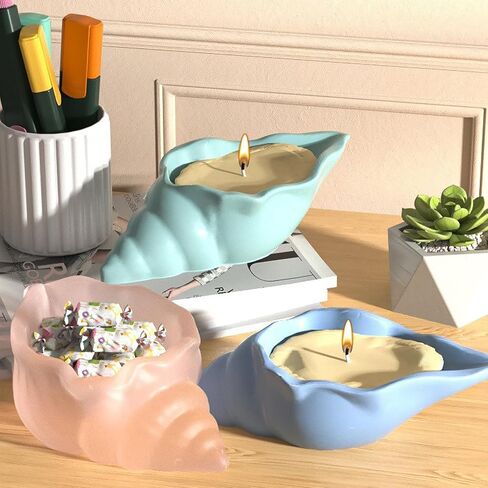 1 PCS Conch epoxy Resin Mould ، جرة تخزين القضبان الحرفية ، قوالب السيليكون الحاويات لالتقاط الراتنجات الأشعة فوق البنفسجية ، جرة الشموع ، تخزين المجوهرات ، زخرفة سطح المكتب ، هدية العطلة in Saudi Arabia