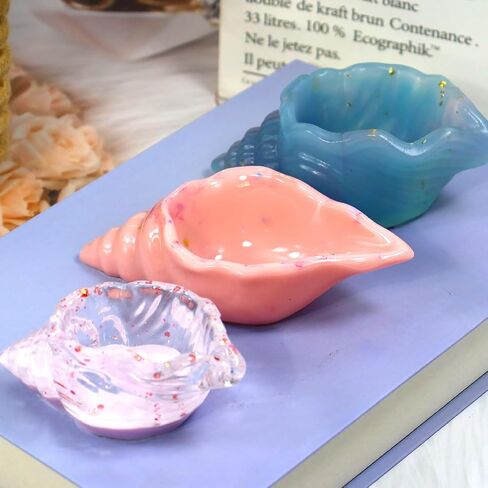1 PCS Conch epoxy Resin Mould ، جرة تخزين القضبان الحرفية ، قوالب السيليكون الحاويات لالتقاط الراتنجات الأشعة فوق البنفسجية ، جرة الشموع ، تخزين المجوهرات ، زخرفة سطح المكتب ، هدية العطلة in Saudi Arabia
