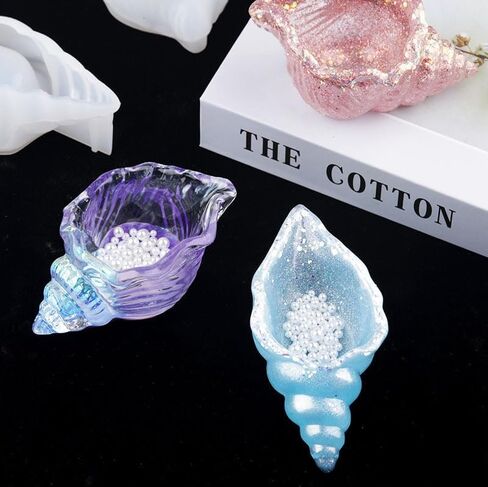 1 PCS Conch epoxy Resin Mould ، جرة تخزين القضبان الحرفية ، قوالب السيليكون الحاويات لالتقاط الراتنجات الأشعة فوق البنفسجية ، جرة الشموع ، تخزين المجوهرات ، زخرفة سطح المكتب ، هدية العطلة in Saudi Arabia
