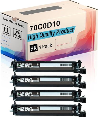 70C0D10 Developer Unit Compatible for Lexmark CS410n CS417dn CS510de CS510dte CS517de CX517de Printers, High Yield 40000 Pages, Print More Pages (4 Pack Black) in Saudi Arabia