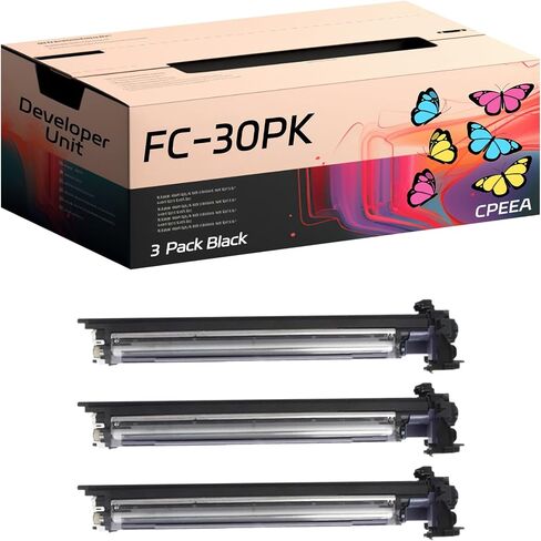 Compatible for Toshiba FC-30PK Developer Unit Work for Toshiba E-Studio 305CS 305CP 306CS Printers, with Chip, High Yield 80000 Pages, Clear Printing (3 Pack Black) in Kuwait