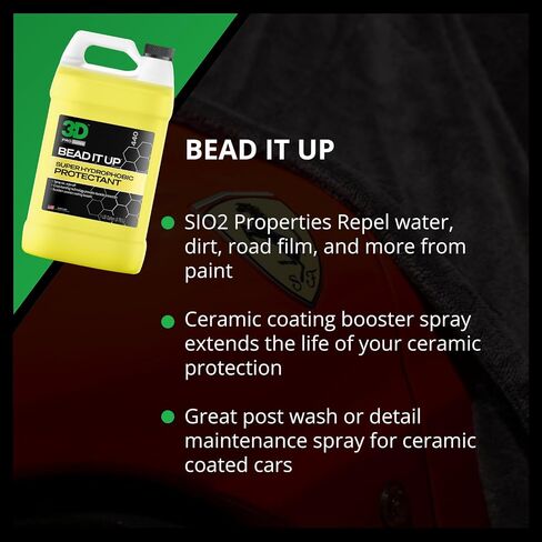 3D Bead It Up Ceramic Coating Booster Spray - Super Hydrophobic Bead Maker - Polymer Paint Protectant & Sealant 16oz. in Saudi Arabia