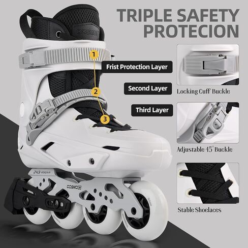 TC Inline Skates for Adults & Teens – Professional Roller Blades for Men & Women, Fitness & Recreation Skates, Grey, Size 4-13 in Saudi Arabia
