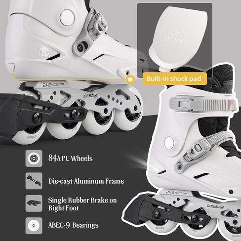 TC Inline Skates for Adults & Teens – Professional Roller Blades for Men & Women, Fitness & Recreation Skates, Grey, Size 4-13 in Saudi Arabia