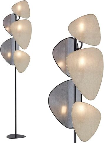 WOXXX Modern Boho Corner Floor Lamp with 5 Weave Shades - Tall Reading Lamp for Living Room, Bedroom, Office (Beige) in Kuwait