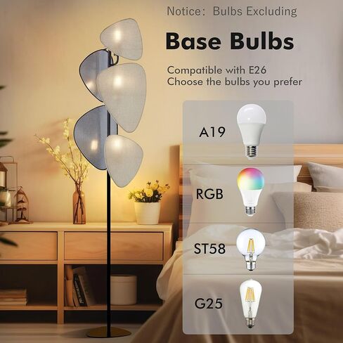 WOXXX Modern Boho Corner Floor Lamp with 5 Weave Shades - Tall Reading Lamp for Living Room, Bedroom, Office (Beige) in Kuwait