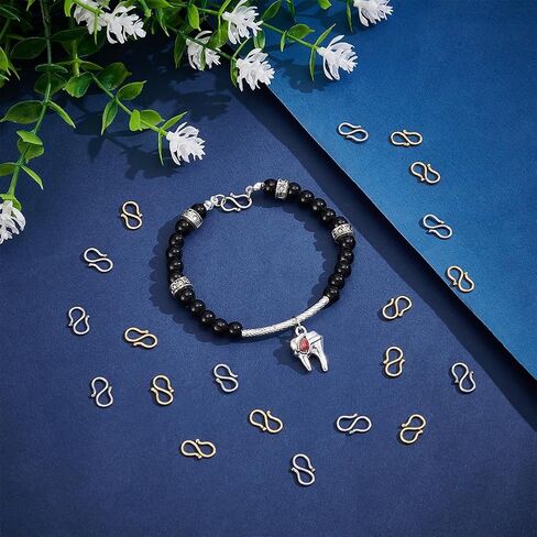 UNICRAFTALE 40Pcs 2 Color 2 Size S-Hook Clasps Stainless Steel Bracelet Clasps Gold Necklace Hook Fastener Clasp S Hook Clasp Connectors S Wire Hooks for Jewelry Making in Saudi Arabia