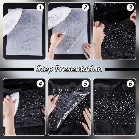 FINGERINSPIRE 6 Sheet Glitter Hotfix Rhinestone Iron on Crystal Rhinestone Decals 2mm 4mm Flat Round Rhinestone Transfers Patches Hot Melt Sparkle Decals for Women Men Clothing DIY Embellishment in Saudi Arabia