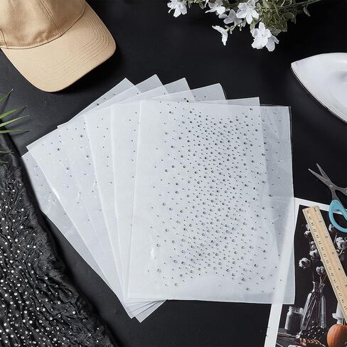 FINGERINSPIRE 6 Sheet Glitter Hotfix Rhinestone Iron on Crystal Rhinestone Decals 2mm 4mm Flat Round Rhinestone Transfers Patches Hot Melt Sparkle Decals for Women Men Clothing DIY Embellishment in Saudi Arabia