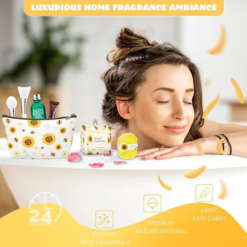 سلال هدايا عباد الشمس للنساء ، 18 جهاز كمبيوتر الشخصي يرسل Sunshine Freefile Birke Box Care Package ، احصل على سلال SPA SPA قريبًا مع بطانية - أفكر فيك هدية لها ، النساء ، الأخ ، أمي in Kuwait