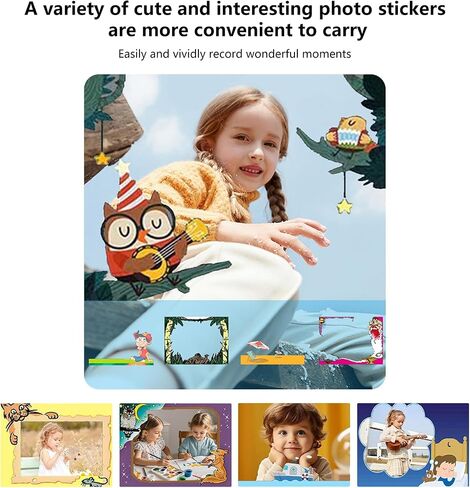 Kids Camera Instant Print with Color Printing Paper and Protective Case 32GB Card, Front Rear Dual Selfie Kids Camera with 1080P Videos, Christmas Birthday Gifts for Girls and Boys Age 3-12 (White) in Saudi Arabia