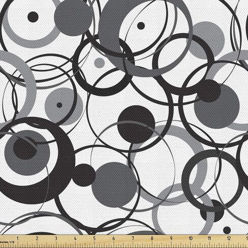 Ambesonne Vintage Fabric by The Yard, Retro Pattern Old Fashioned Alarm Clock Typewriter Gramophone Radio Cassette, Decorative Fabric for Upholstery and Home Accents, 3 Yards, Cream Beige in Saudi Arabia