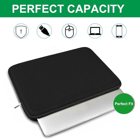 Laptop Sleeve Case 15.6 inch, Protective Briefcase Carrying Computer Bag, Traveling Portable Laptop Cover Compatible with MacBook, HP, Dell, Asus, Lenovo, Black in Saudi Arabia