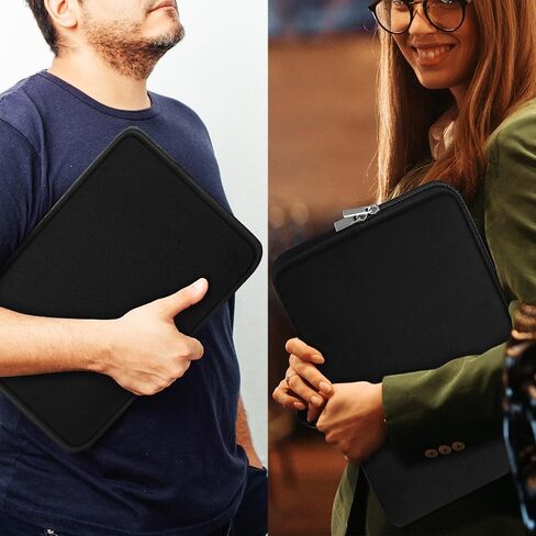Laptop Sleeve Case 15.6 inch, Protective Briefcase Carrying Computer Bag, Traveling Portable Laptop Cover Compatible with MacBook, HP, Dell, Asus, Lenovo, Black in Saudi Arabia