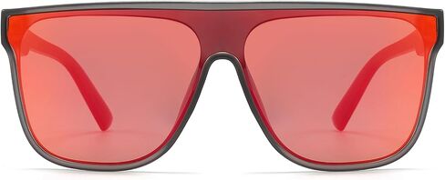 Dollger Square Oversized Sunglasses for Women Men, Womens Fashion Lens Flat Top Shield,Sunglasses Womens Trendy（Brown） in Saudi Arabia