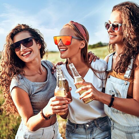 Dollger Square Oversized Sunglasses for Women Men, Womens Fashion Lens Flat Top Shield,Sunglasses Womens Trendy（Brown） in Saudi Arabia