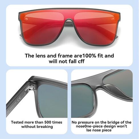Dollger Square Oversized Sunglasses for Women Men, Womens Fashion Lens Flat Top Shield,Sunglasses Womens Trendy（Brown） in Saudi Arabia
