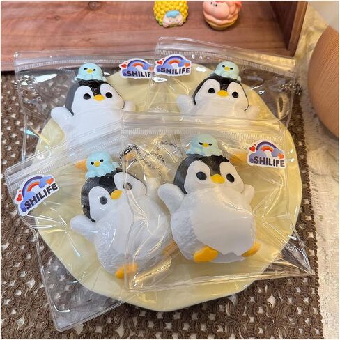 Taba Squishy Penguin,fufu squishies,Silicone Toys,Stress Relieving Fur Ball OPP Packaging GiftsSquishy Fidget Toys for Anxiety&Relaxation,Perfect Desk Accessory for Adults (Penguin) in Saudi Arabia