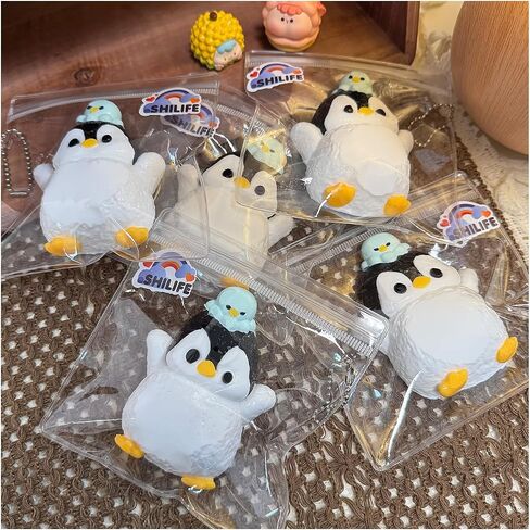 Taba Squishy Penguin,fufu squishies,Silicone Toys,Stress Relieving Fur Ball OPP Packaging GiftsSquishy Fidget Toys for Anxiety&Relaxation,Perfect Desk Accessory for Adults (Penguin) in Saudi Arabia